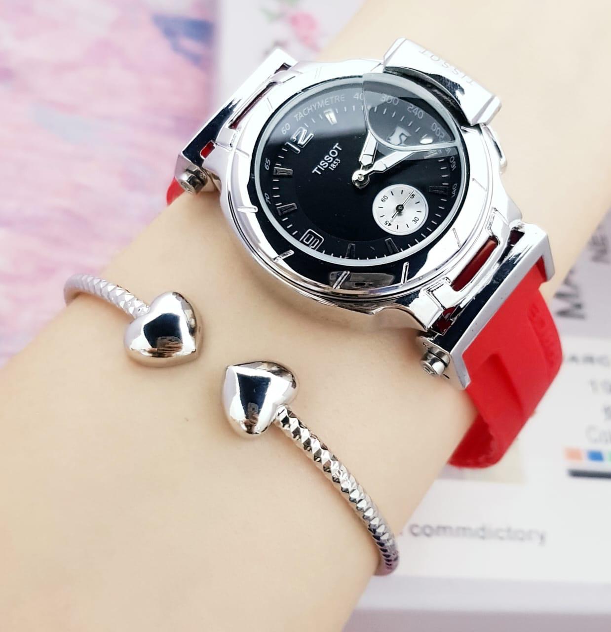 Combo Reloj Tissot t Race Dama+Pulsera